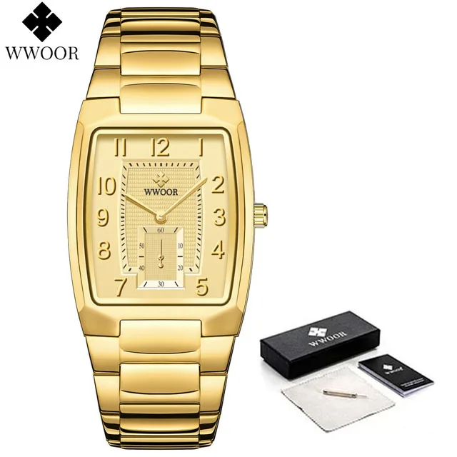 Fashion Men Watch  Luxury  Square Watches For Men stainless steel Waterproof Qua - £26.37 GBP