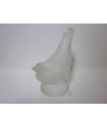 VINTAGE FROSTED GLASS BLUEJAY BIRD PAPERWEIGHT FIGURINE - £8.01 GBP