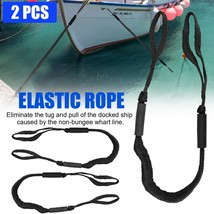 2x Marine Bungee Dock Line/Boat Mooring Rope Bungee Tie Down Stretch Shock Black - £26.57 GBP