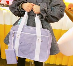 Japanese Preppy Style JK Pink Shoulder School Bags For Women Girls Canvas Large  - £22.54 GBP