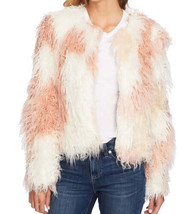 Cece Womens Two Tone Shaggy Faux Fur Jacket Size X-Small Color Ivory - £133.34 GBP