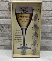 Boston Warehouse Wine Markers Fall Leaves Silver Maple Oak Set of 6 - £8.56 GBP