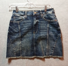 Arizona Jean Co Womens Skirt Blue Denim Distressed Short Jean Size 7 Raw... - £11.49 GBP