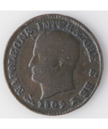 1809-B Italian States, Kingdom of Napoleon Centesimo (About Very Fine Av... - $1,078.43 MXN