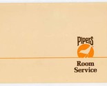 Pipers Room Service Menu Holiday Inn 1980  - $17.82