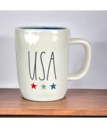 Rae Dunn “USA&quot; Stars America 4th of July Coffee Mug Whit Blue Red Patrio... - £11.67 GBP