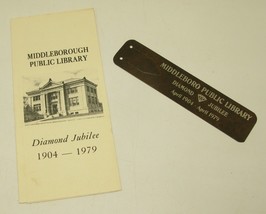 1979 Middleborough Public Library MA Diamond Jubilee Bookmark &amp; Pamphlet  - $7.66