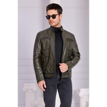 Vinci The Argento Green Leather Jacket image 4