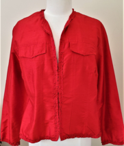 Chico&#39;s Red Jacket/Cardigan Sz.2 100% Silk - £19.93 GBP