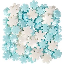 Pearlized Snowflakes Tall Sprinkles Mix  Decorations 4 oz Wilton Christmas - £6.19 GBP