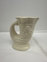 McCoy USA Pottery Yellow Cornucopia Vase Vintage 7 1/4” Tall - £19.69 GBP