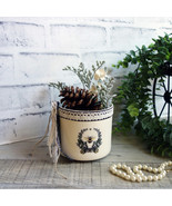 Rustic Honey Bee Storage Jar Bumble Bee Canister Honey Bee Vanity Organizer - $32.00