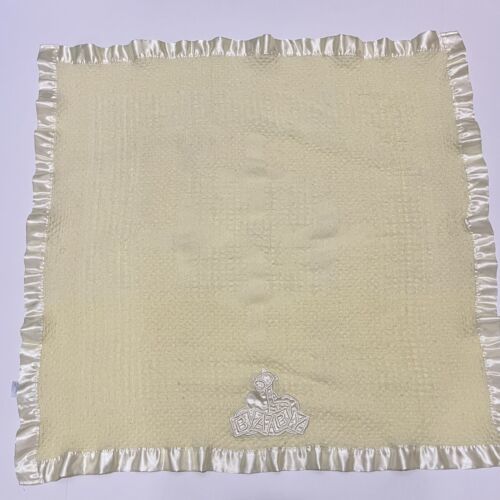 Kidgets Yellow Satin Trim Baby Security Lovey Blanket 31”x30” - $18.04