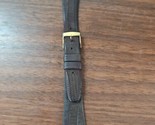 vintage mid century Quinn 19 MM brown leather watch strap gold buckle En... - $21.78