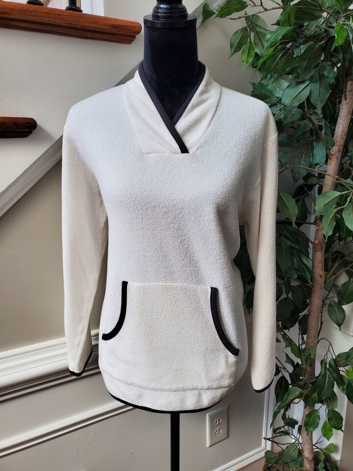 Vintage Talbots Solid Ivory Cotton Long Sleeve Pullover Casual Sweater Medium Item image 9