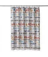 Modern Autumn Words Shower Curtain And Hook Set (13-Piece), Multi - $33.99