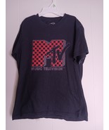 MTV Logo With Red Checkered Print Premium T-Shirt Unisex Youth Size M - $218.62 MXN