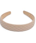 Embossed Woven Vegan Leather Headband Natural - £11.65 GBP