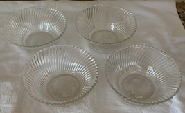 4 Federal Glass Co Depression Glass Cereal Bowls In Diana Clear Pattern 5&quot; - $7.92