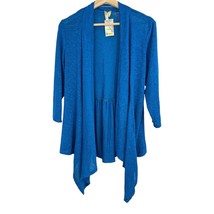 Cardigan sweater medium womens blue open front lightweight  - £7.91 GBP