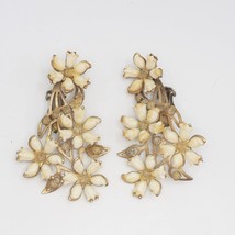Large Statement Metal &amp; Plastic Clip On Earrings 1960&#39;s - £35.77 GBP