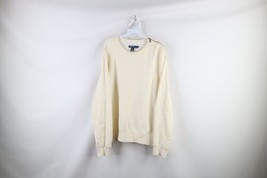 Vtg 90s Ralph Lauren Mens XL Blank Elbow Patch Shoulder Zip Sweatshirt Cream - £55.28 GBP