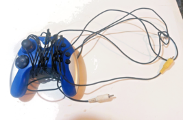 PS2 WIRED CONTROLLER (BLUE) Used good working Condition! - $2.89