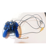 PS2 WIRED CONTROLLER (BLUE) Used good working Condition! - $2.89