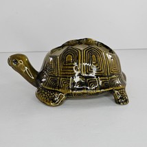Vintage Turtle Tortoise Planter Ceramic Green Kitsch - £15.94 GBP