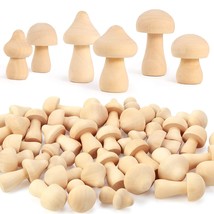30 Pieces Unfinished Wooden Mushroom 6 Sizes Of Natural Wooden Mushrooms For Art - £21.20 GBP