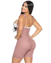 Compression Shaper Open Bust Tummy Control with Zipper Shapewear Pink Large - £33.67 GBP