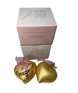 2 Avon Breast Cancer Crusade Awaren Glass Gold Heart Ornament Valentines... - $33.90 CAD