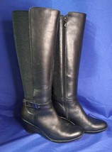 Womens Blondo Laina Waterproof Black Leather Riding Boots Size 7.5 M - £67.10 GBP