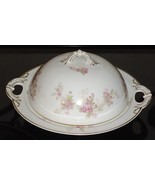 Haviland France Porcelain Covered Butter Cheese Dish Purple Flowers 3 Piece - €78,17 EUR