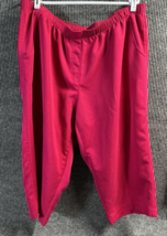 Alia Capri Pants Womens 20W Pink Polyester Pull On Elastic Waist Side Po... - $17.84