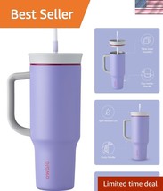Light Purple 40 oz Triple-Layer Insulated Travel Tumbler with Straw &amp; Ha... - $45.00