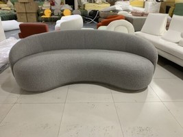 Cashew Curve Slate Grey Boucle 3 Seater Sofa March Delivery FREE UK Deli... - $1,839.68
