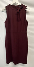 Ann Taylor Factory Plum Colored Sheath Dress Dense Ponte Knit Modest Career 4 - £30.98 GBP