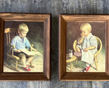 2 wood Framed James Ingwersen Art Prints Girl Eating and Boy Reading 10-... - £27.74 GBP