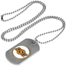 Oklahoma State Cowboys Dog Tag Necklace with a embedded collegiate medal... - £11.99 GBP