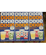 3  Boxes New Dixie 5oz Cups 100 Count Throwback Pack 1960&#39;s Petal Dif , ... - £76.91 GBP
