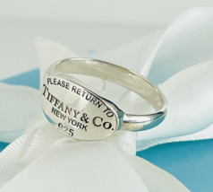 Size 7.5 Please Return to Tiffany &amp; Co Oval Signet Ring in Sterling Silver - $295.00