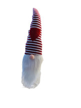 Faceless Striped Gnome Knitted Wool Cover Knitted Fabric Candy Jar 13 Inches H - £36.26 GBP