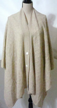 NWT New Womens OS 1X 2X 3X Wrap Plus 100% Cashmere Cape Cardigan Sweater Tan Sof - £266.51 GBP