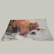 Bear Wildlife Blanket -Northwest Trails Size 5 ft x 45 in - £8.67 GBP