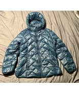 London Fog Women’s Packable Down Jacket Dark Teal Hooded Puffer Coat Size L - $559.88 MXN