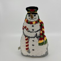 Completed Cross Stitch Snowman Plush Figure Doorstop Cottage Core Christmas - $276.65 MXN
