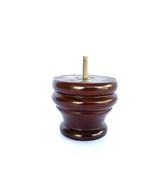 3" Dark Brown Wooden Bun Feet Sofa Legs - Set of 4 - $9.89