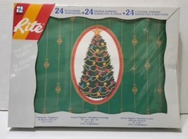 Vintage Christmas Table Settings 24 Placemats Dinner Cocktail Napkins Se... - $27.71
