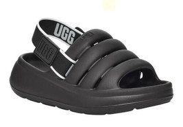 UGG Kids Sport Yeah Sandals Black Unisex Kids Size 1 Black W/ B/W Strap - £39.10 GBP